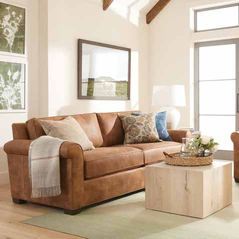 leather sofa rustic living room