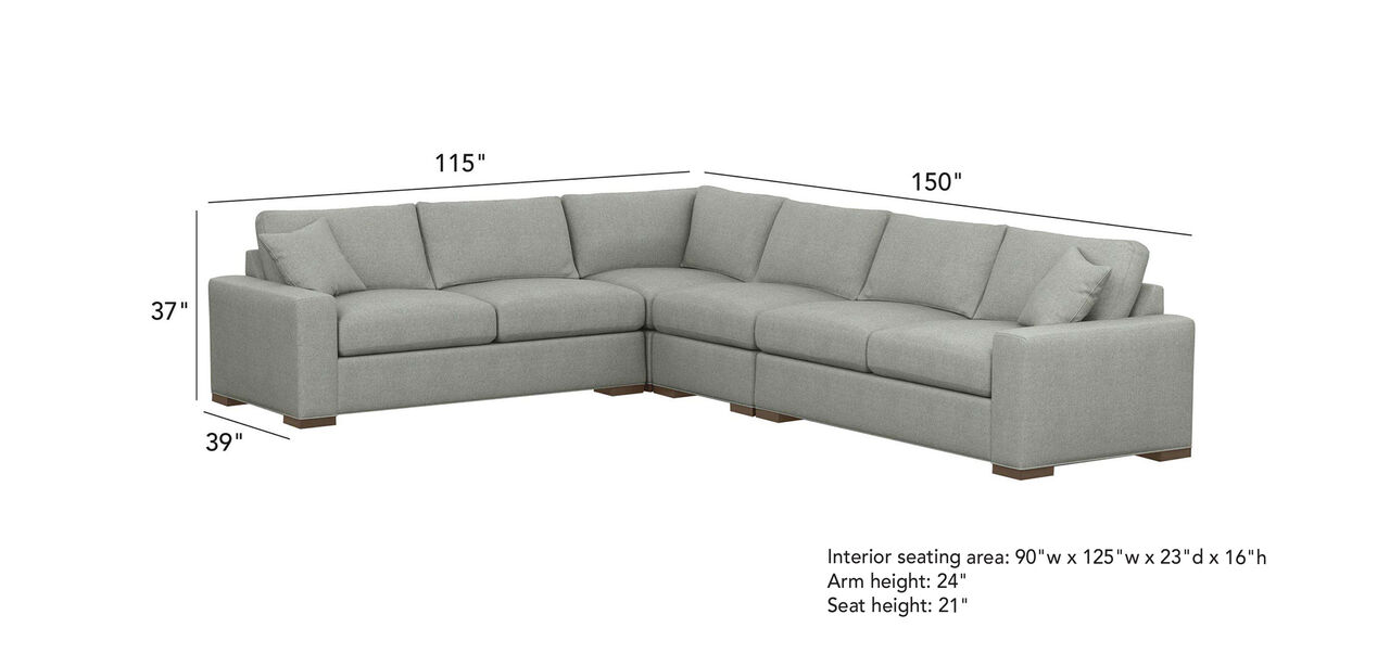 Conway 4-Piece Sectional, Quick Ship | Couch L-Shape | Ethan Allen