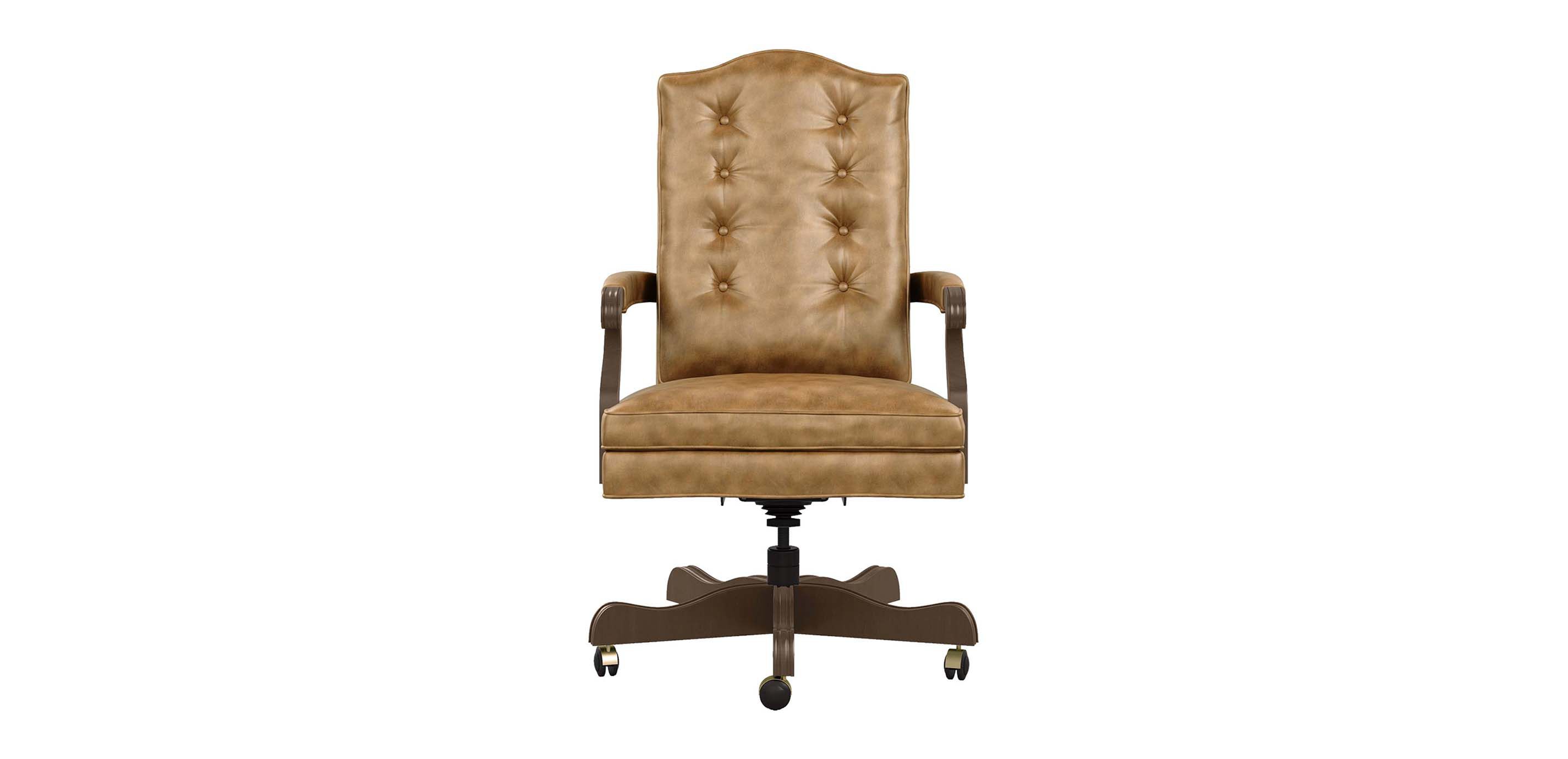 ethan allen leather office chair