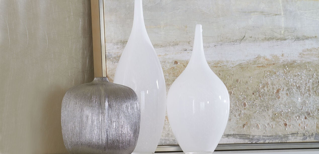 White Glass Vase | Home Glass Vase | Ethan Allen