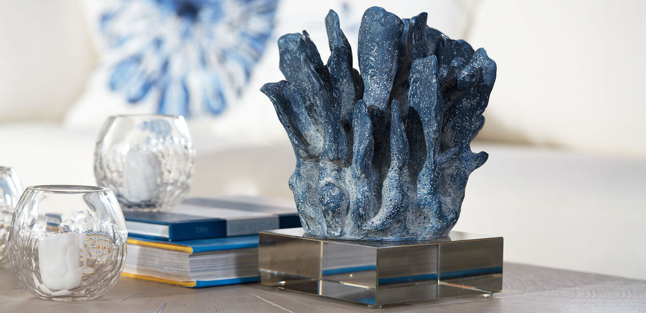 Blue Coral-Inspired Sculpture, Blue Sculpture