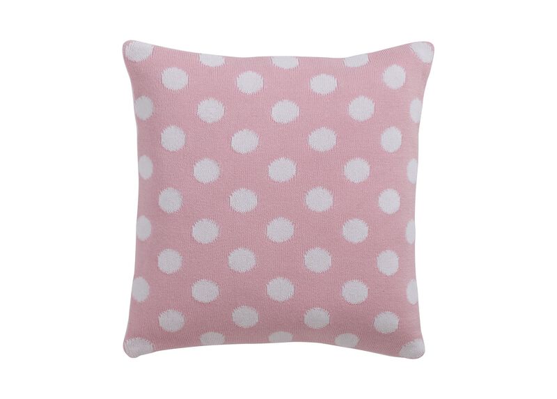 Dotty Knit Pillow, Petal | Pink Decorative Polka Dot Pillow | Ethan Allen