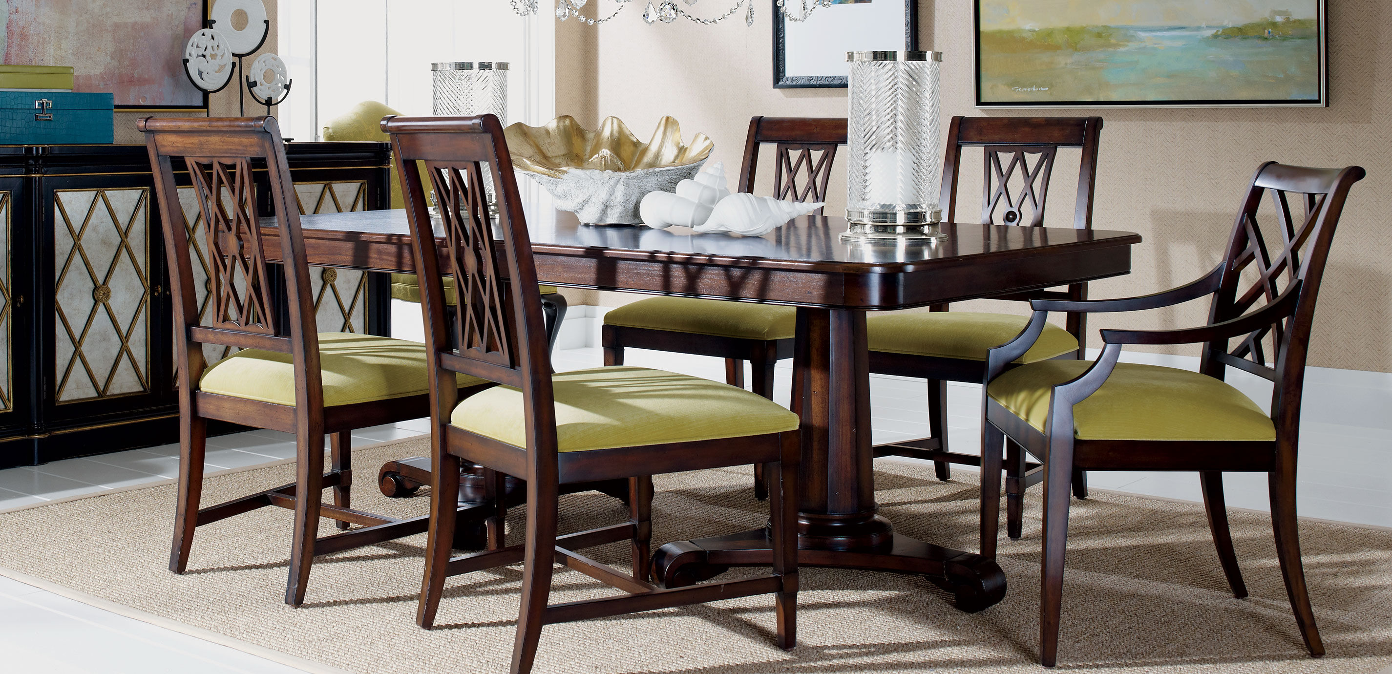 ethan allen american traditional dining table