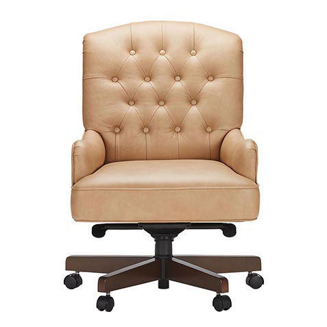 ethan allen leather office chair