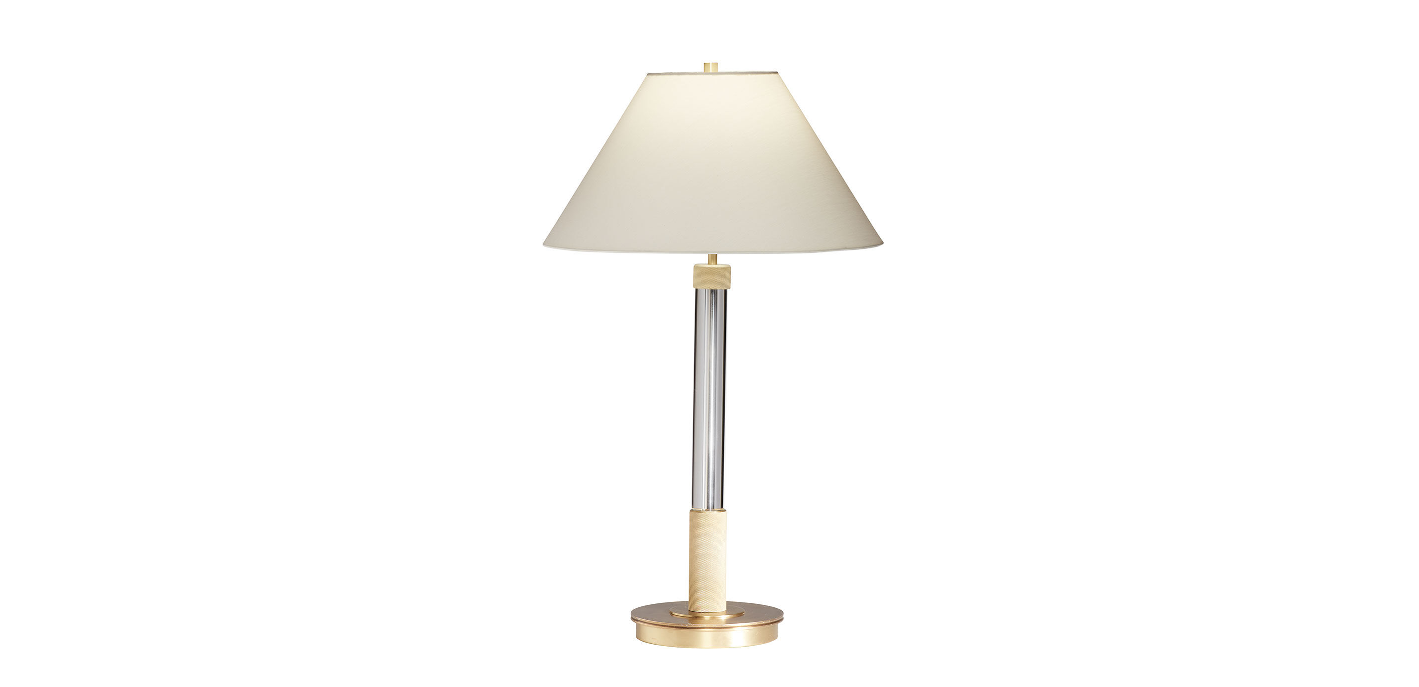 Ethan Allen Brass Table Lamp With Fluted Body