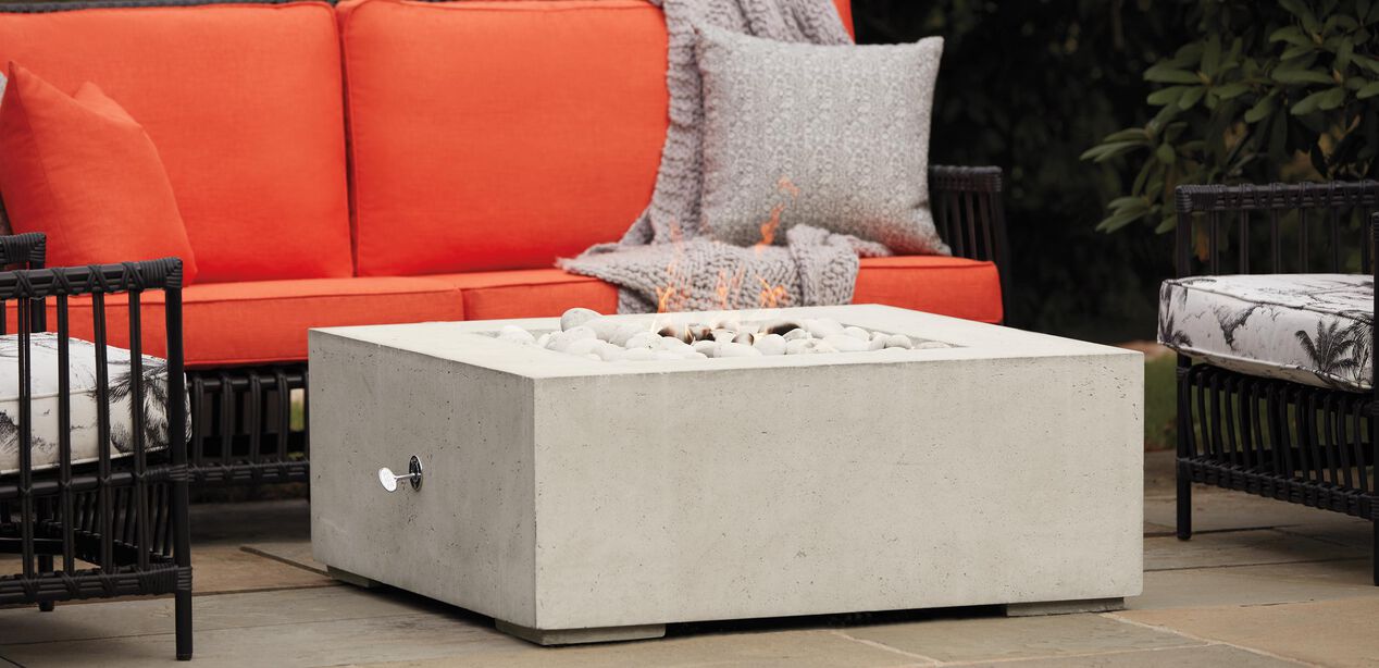 Square Concrete Fire Table—Natural Gas or Propane | Ethan Allen
