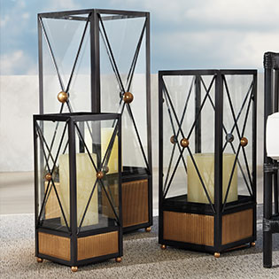 black metal lanterns