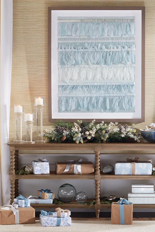 formal light blue dining room