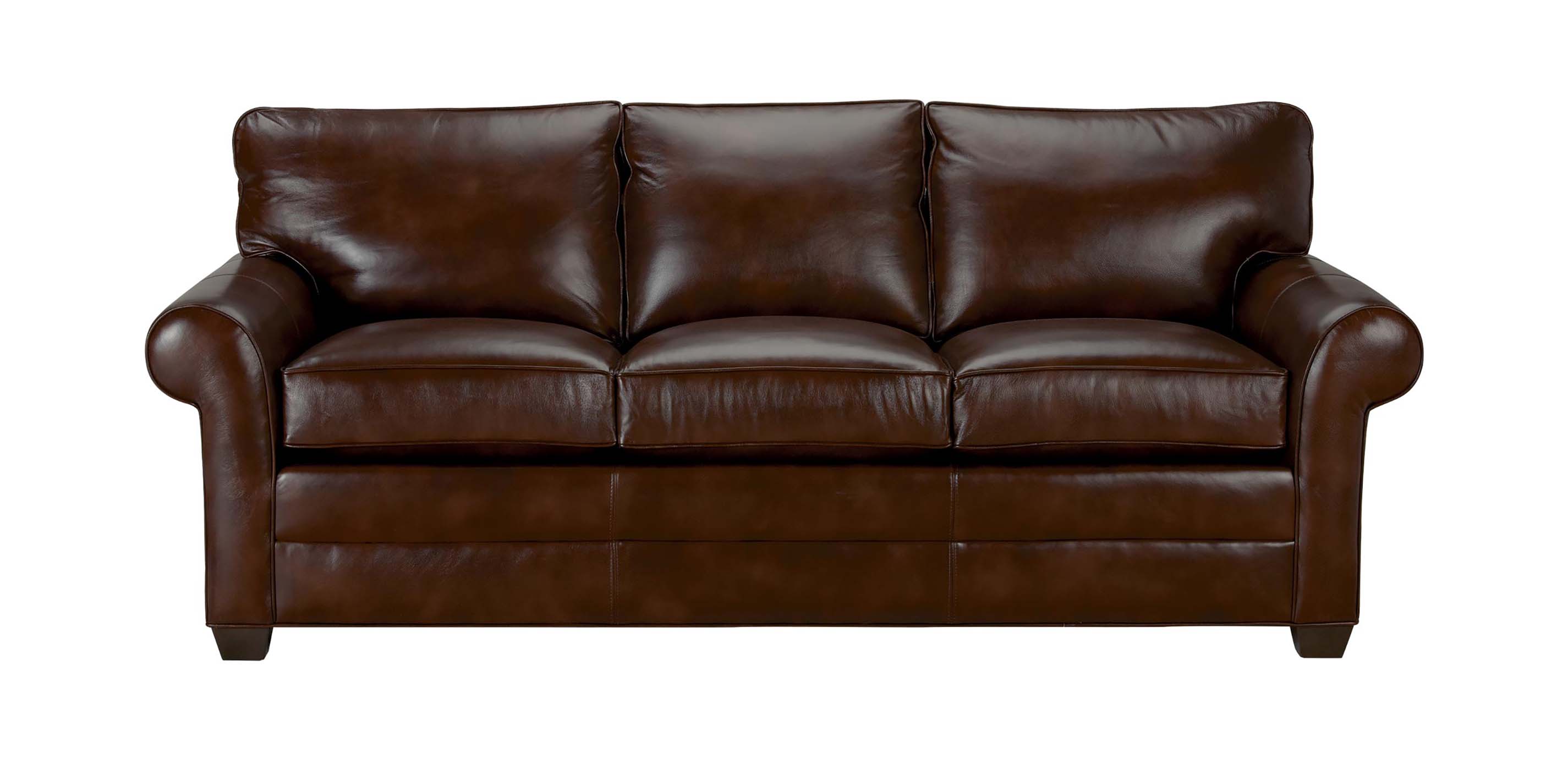 ethan allen bennett roll arm leather sofa