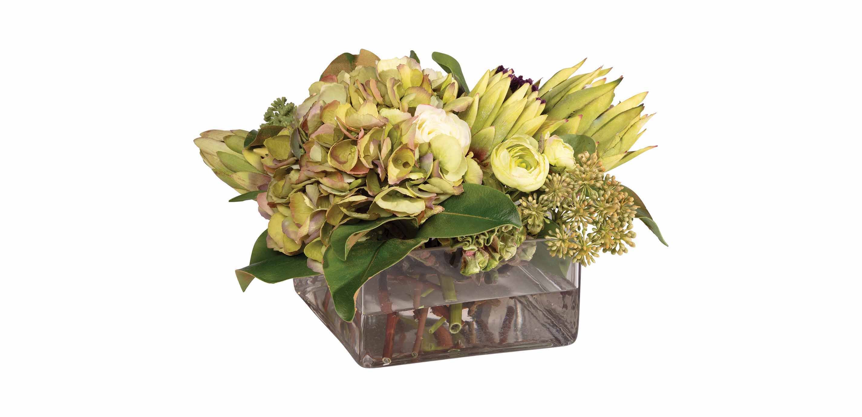 Tropical Centerpiece In Vase Faux Centerpieces Ethan Allen