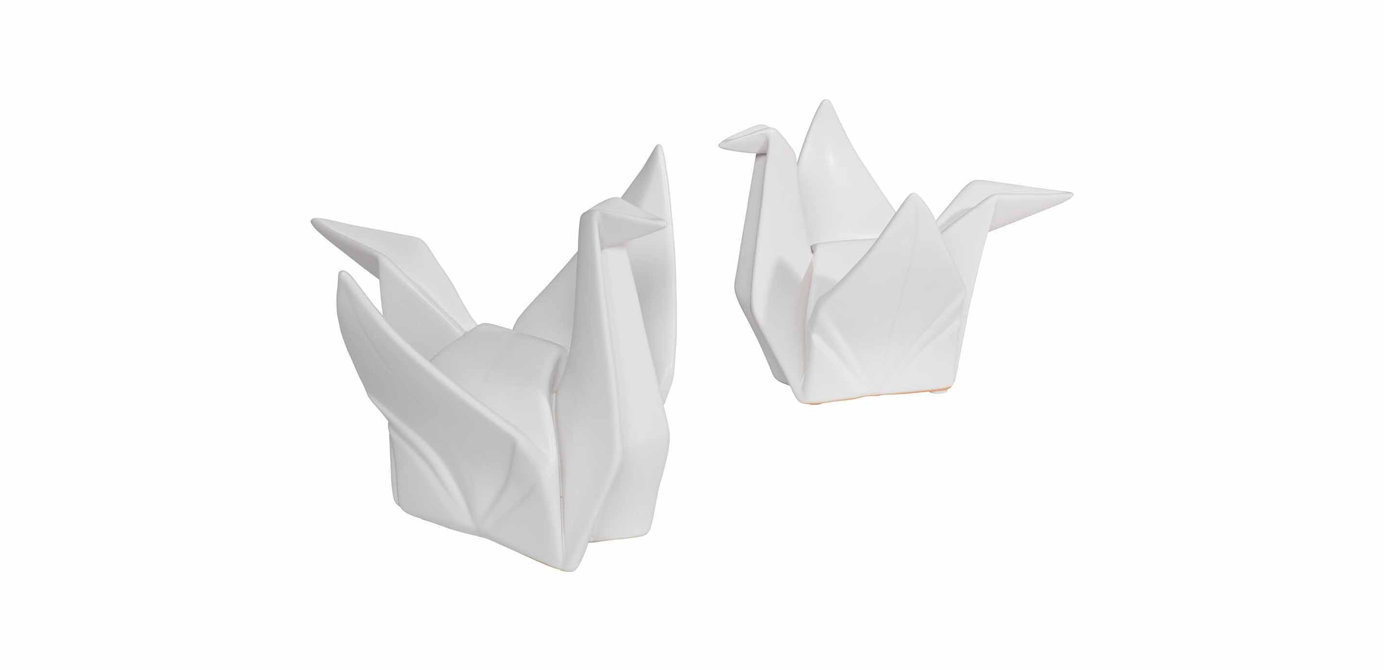 White Ceramic Paper Cranes Ceramic Crane Set Ethan Allen