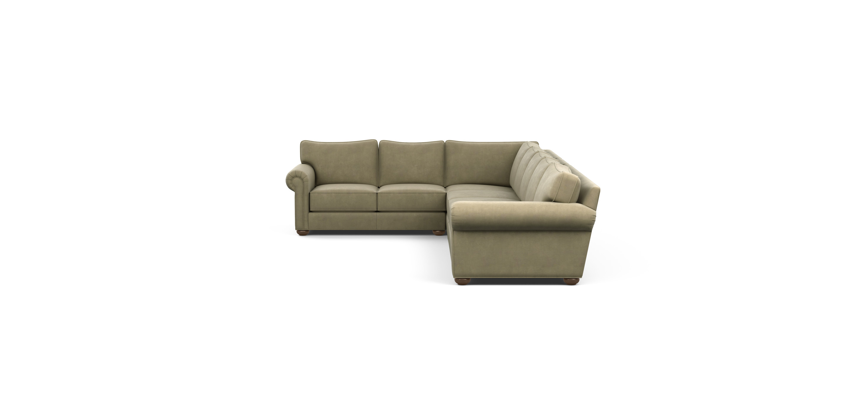 Richmond Four Piece Sectional with Three Seat Sofa 109 L x 161 W x 46 D x 35 H Kent Toffee by Ethan Allen
