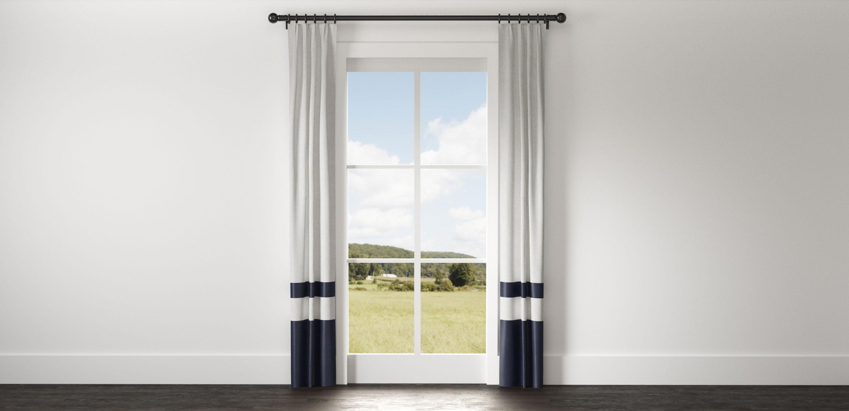 Curtains With Decorative Trims, Custom Draperies With Border Trim