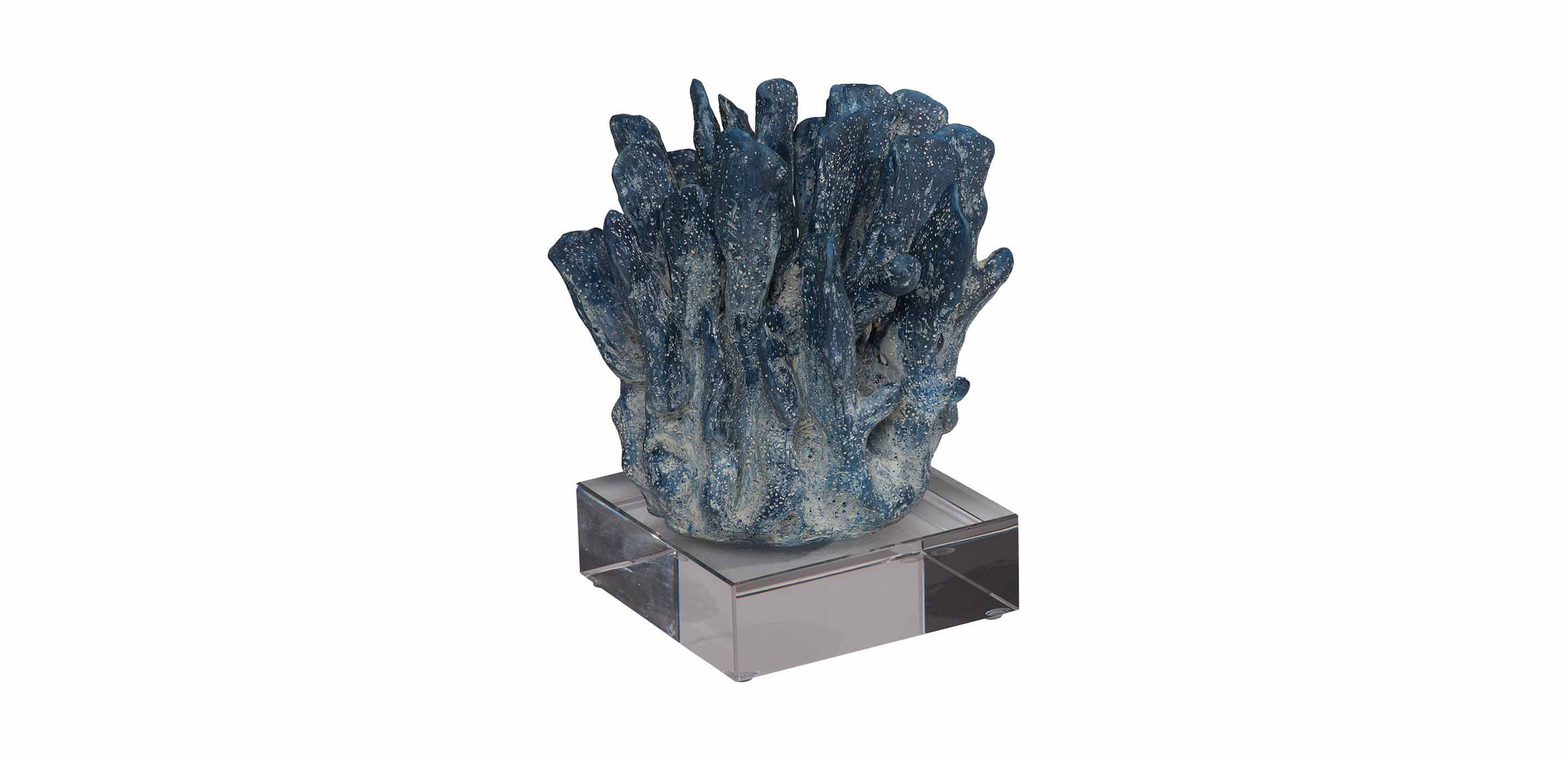 Shop Blue Coral Sculpture on Glass Base