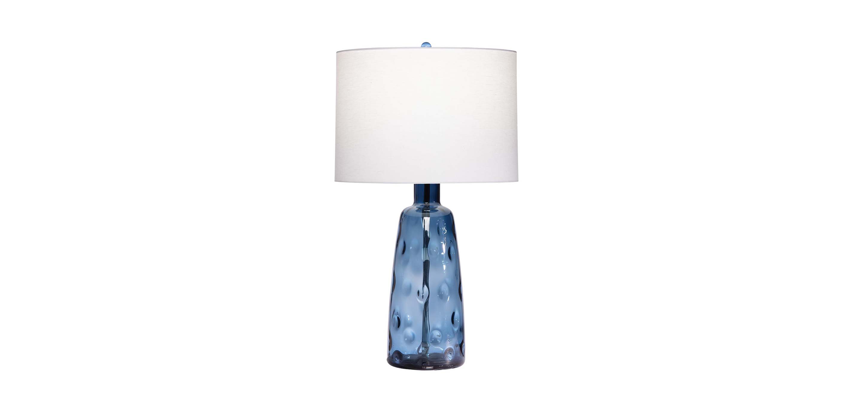 blue glass bedside lamps