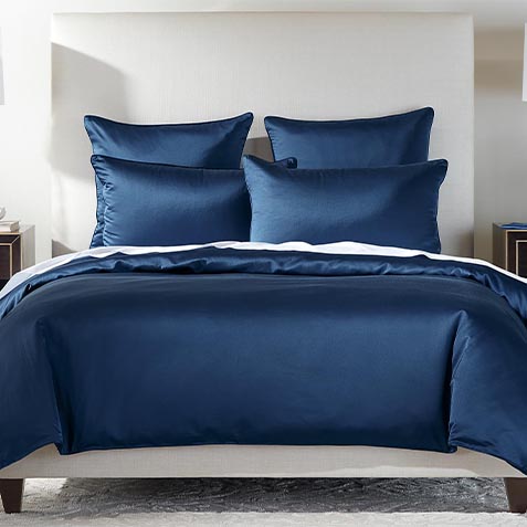 Salena Solid Duvet Cover and Shams Set, Navy Product Thumbnail