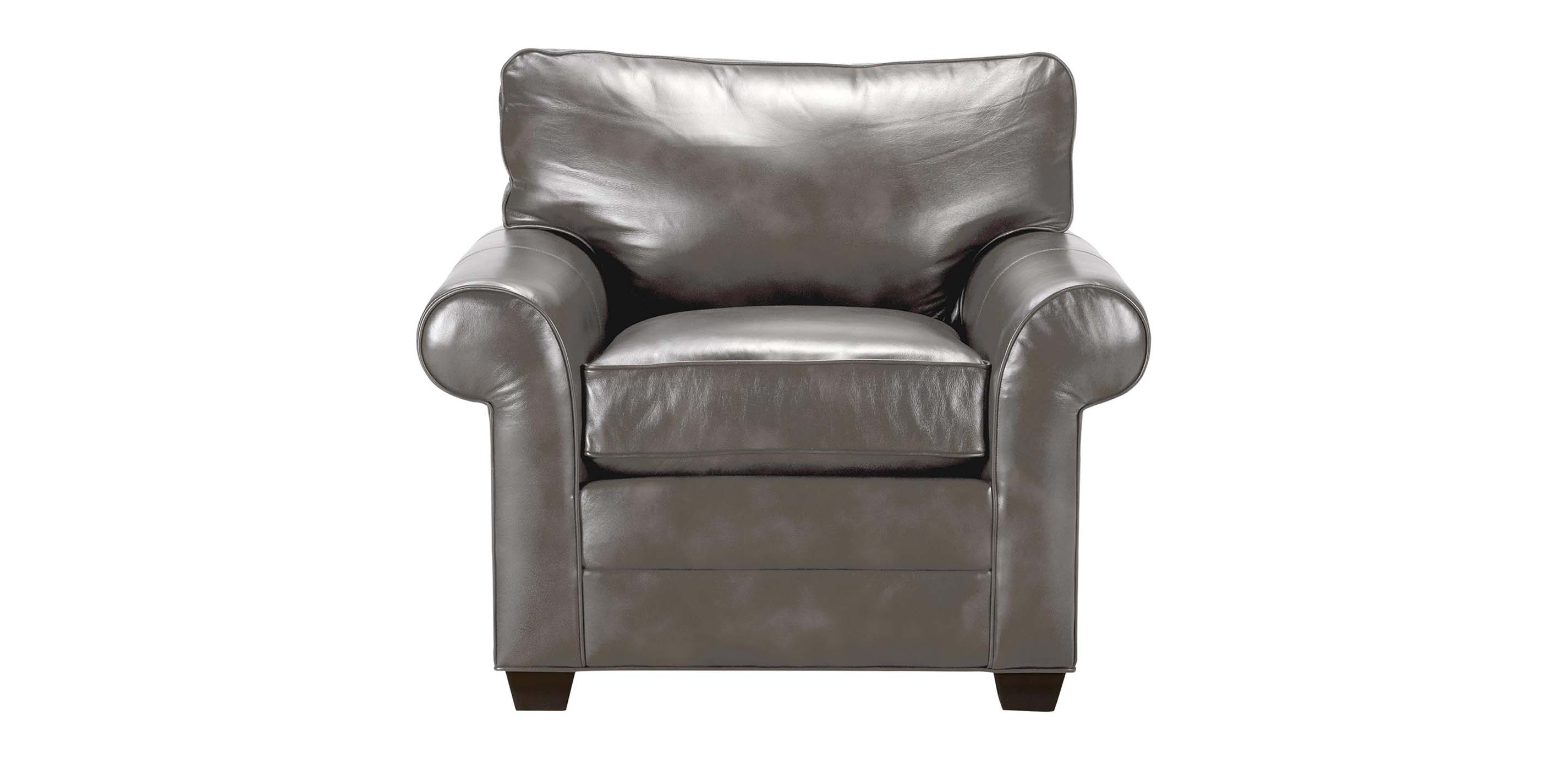 rolled arm leather chair