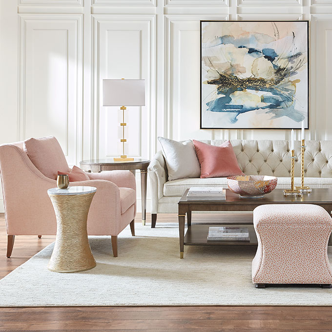 Blushing Beauty Living Room Tile