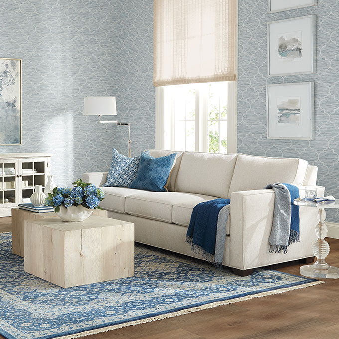 Blue-and-White Delight Living Room Tile