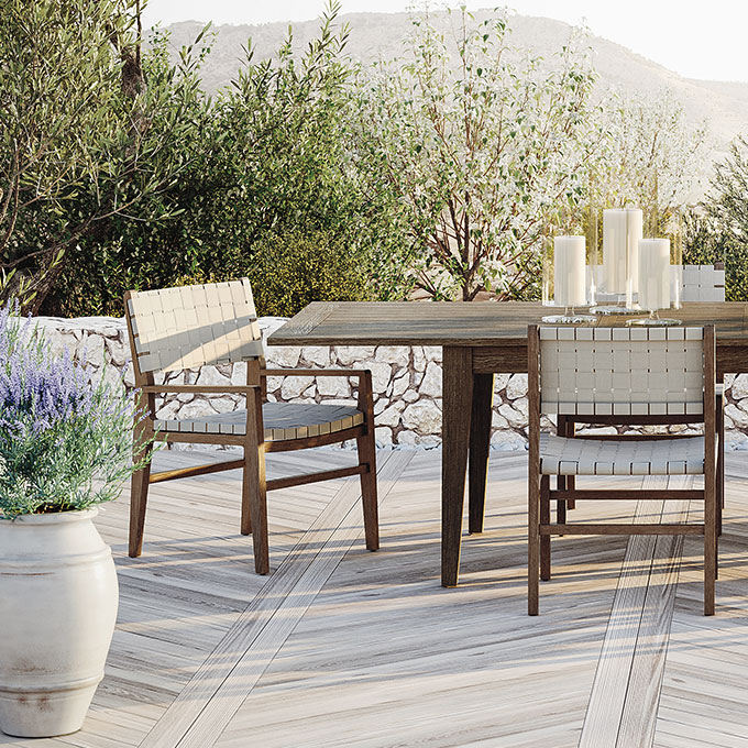 Desert Resort Outdoor Dining Room Tile